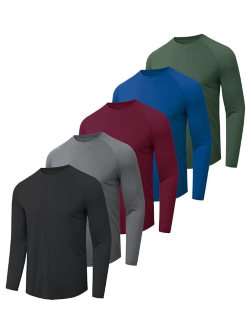 Men's Long Sleeve Quick Dry Moisture Wicking Sun Protection Active T-Shirt